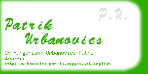 patrik urbanovics business card